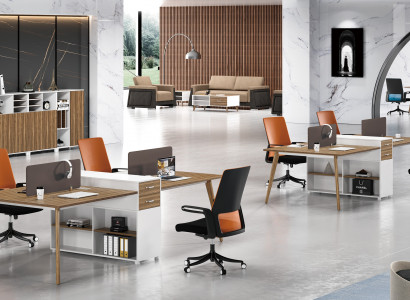 Büro Möbel Einrichtung Tische Tisch Schreibtisch Callcenter Holz